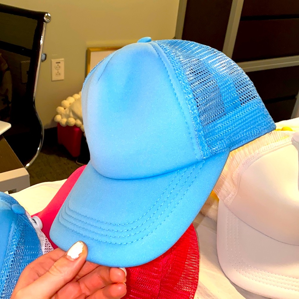 light blue TRUCKER hat